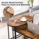 Narrow end side sofa table with rustic brown tabletop and heavy-duty steel frame, perfect for living room or bedroom.